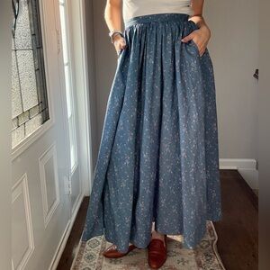 Floral Blue Women's Cottagecore Skirt